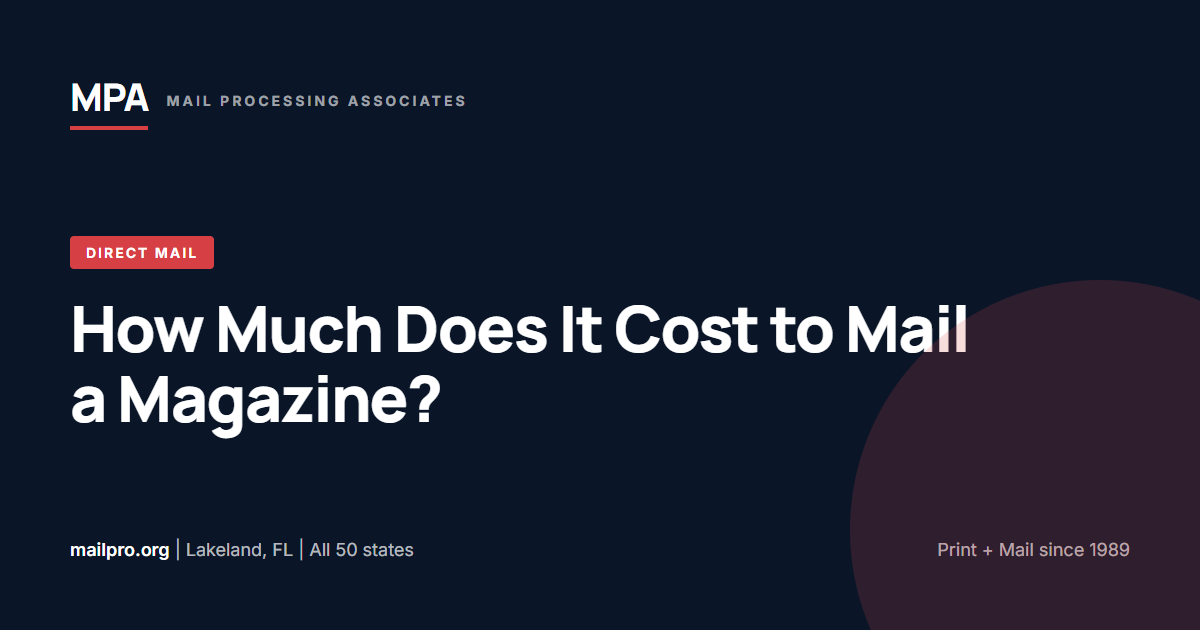 How Much Does It Cost to Mail a Magazine? Insights from Mail Processing Associates